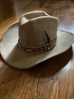 Vintage United Hatters Cap & Millinery Suede Cowboy Hat Beige Men's size XL